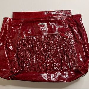 Miche Adrianna red Prima interchangeable patent leather‎ shell bag handbag